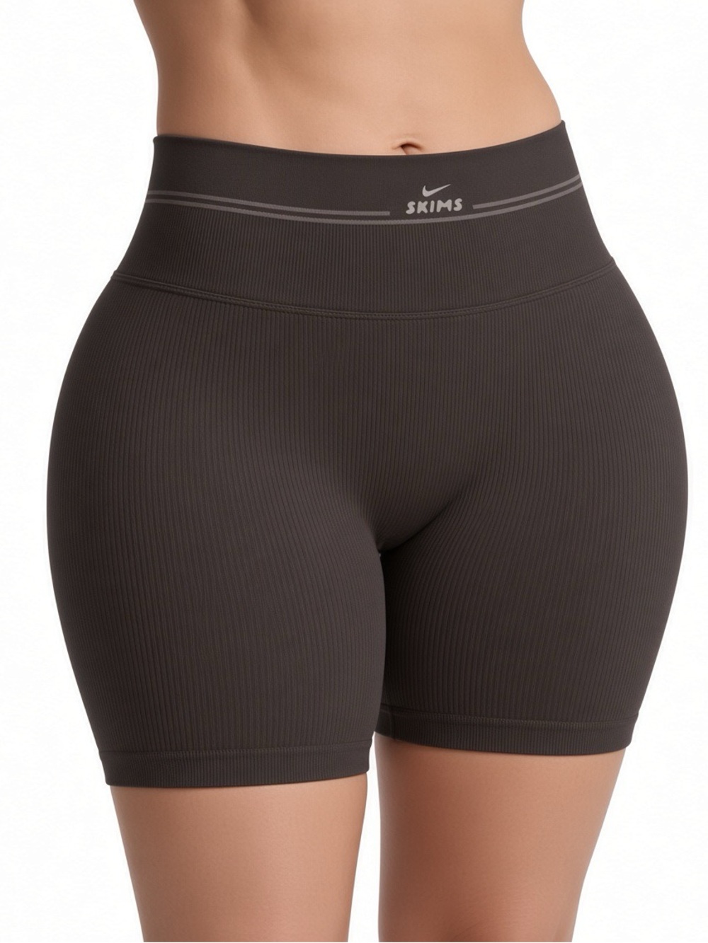 🤎 SKIMS Ribbed Seamless Biker Shorts 5 Inch | Phoenix/Truffle | S | NWT 🏷